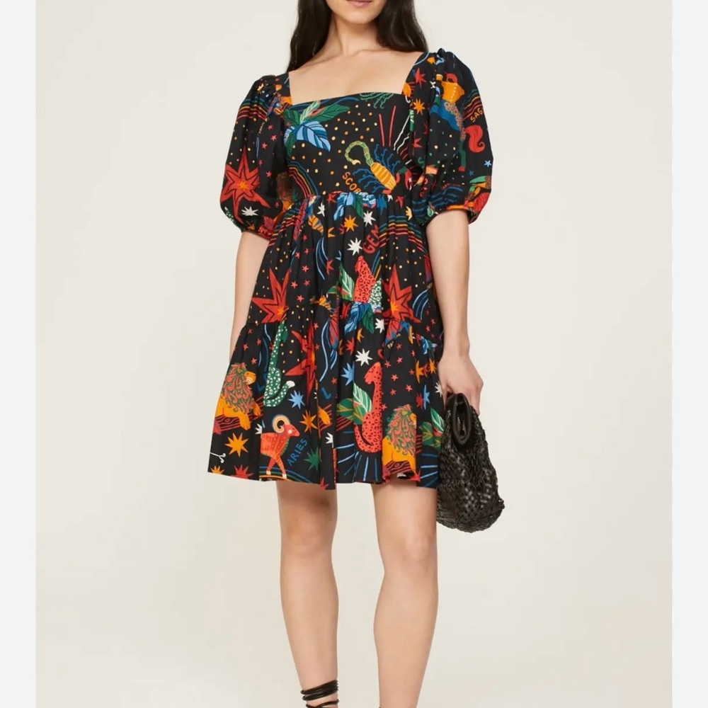 FARM Rio Black Dress Astrology Dress